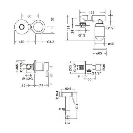 Ντουζάκι μπιντέ Flush-Mix Tech Inox 12211-110